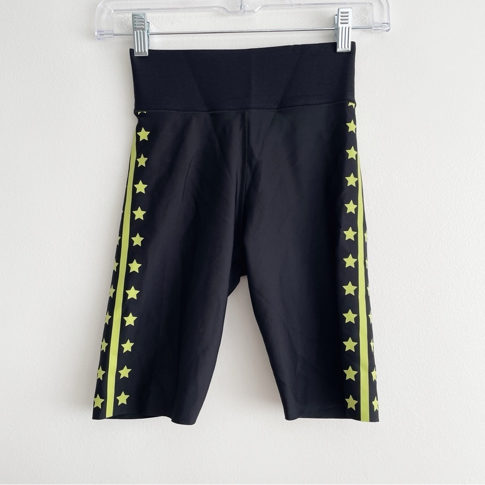 Ultracor Barrys Neon Stars Flash Nero High Rise Biker Shorts Bike Cycling Yoga - Picture 2 of 11